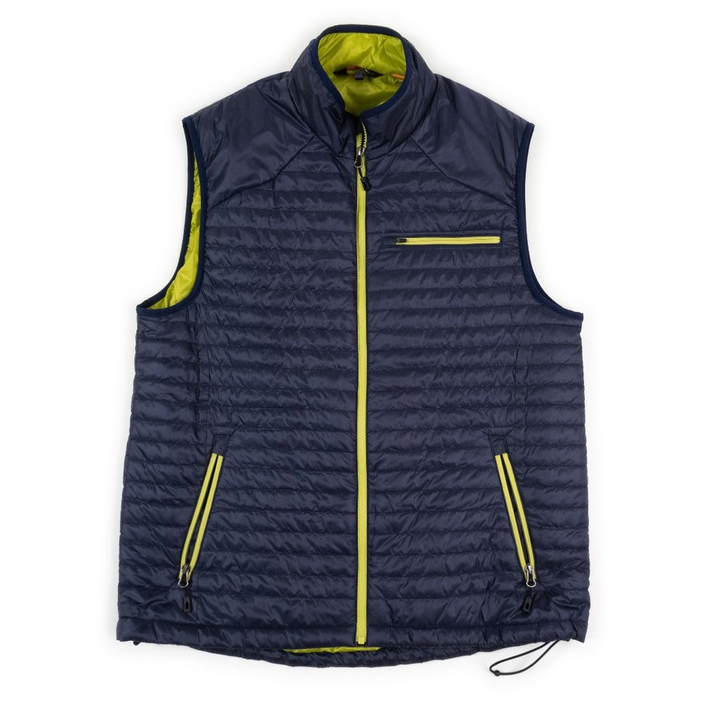 Orvis Vest - Navy / Lime Green Primaloft lightweight. Men’s Large